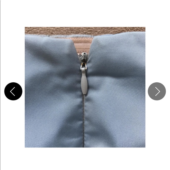 BCBGMAXAZRIA
Iridescent Blue Taffeta Ruffled Hem Strapless Formal Dress - Picture 9 of 9